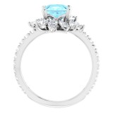 14K White Aquamarine & 1 1/6 CTW Diamond Ring photo 2
