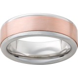 Serinium Pipe Cut Band with a 5mm 14K Rose Gold Inlay and Satin Finish photo