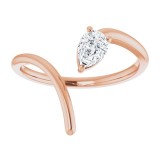 14K Rose 1/3 CTW Diamond Negative Space Ring photo 3