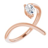 14K Rose 1/3 CTW Diamond Negative Space Ring photo