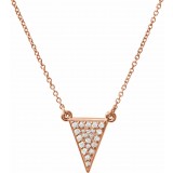 14K Rose 1/5 CTW Diamond Triangle 16.5 Necklace photo