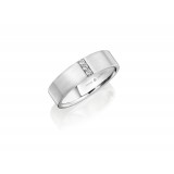 Henri Daussi 6mm Men's Wedding Band  Platinum White 0.08 Ctw. photo