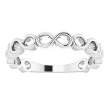 14K White Infinity Stackable Ring photo 3