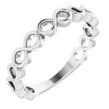 14K White Infinity Stackable Ring photo