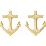 14K Yellow Anchor Earrings photo 2