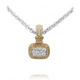 Vahan 14k Gold & Sterling Silver Diamond Pendant photo