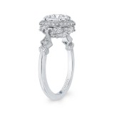 Shah Luxury Round Diamond Double Halo Engagement Ring In 14K White Gold (Semi-Mount) photo 3