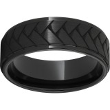 Black Diamond Ceramic Flat Grooved Edge Band with Satin Finish and Weave Laser Engraving photo