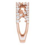 14K Rose 3/4 CTW Diamond Negative Space Ring photo 4