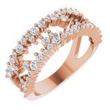 14K Rose 3/4 CTW Diamond Negative Space Ring photo