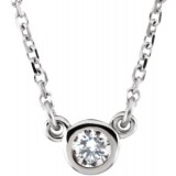 14K White 1/6 CT Diamond Solitaire 18 Necklace photo