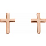 14K Rose 10 mm Cross Earrings photo 2