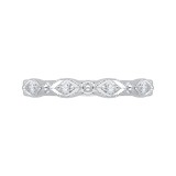 Shah Luxury 14K White Gold Round Half-Eternity Diamond Wedding Band photo