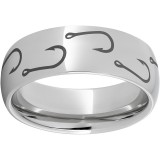 Serinium Domed Band with Hook Laser Engraving photo