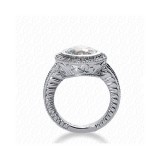 14k White Gold Diamond Semi-Mount Antique Engagement Ring photo 2