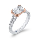 Shah Luxury 18K Two-Tone Gold Diamond Engagement Ring (Semi-Mount) photo 2