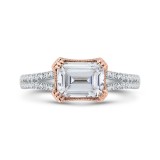 Shah Luxury 18K Two-Tone Gold Diamond Engagement Ring (Semi-Mount) photo