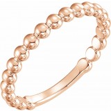 14K Rose 2.5 mm Stackable Bead Ring photo