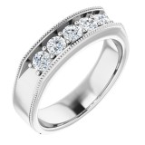 14K White 3/4 CTW Diamond Men's Ring photo