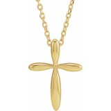 14K Yellow 14.65x11.2 mm Cross 16-18 Necklace photo