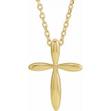 14K Yellow 14.65x11.2 mm Cross 16-18 Necklace photo