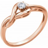 14K Rose .04 CT Diamond Ring photo