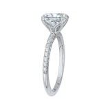 Shah Luxury 14K White Gold Oval Diamond Floral Engagement Ring (Semi-Mount) photo 3