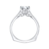 Shah Luxury 14K White Gold Princess Cut Diamond Solitaire Engagement Ring (Semi-Mount) photo 4