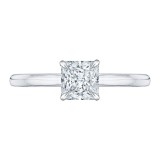 Shah Luxury 14K White Gold Princess Cut Diamond Solitaire Engagement Ring (Semi-Mount) photo