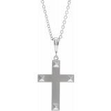 14K White Cross 20 Necklace photo