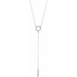 14K White 1/6 CTW Diamond Circle 16-18 Bar Y Necklace photo