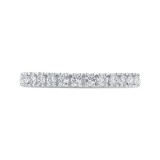 Shah Luxury Round Diamond Half-Eternity Wedding Band In 14K White Gold with Euro Shank photo