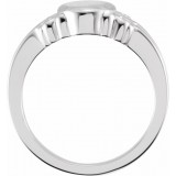 14K White 9.7x8 mm Oval Signet Ring photo 4