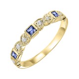 Gems One 14Kt Yellow Gold Diamond (1/10Ctw) & Sapphire (1/6 Ctw) Ring photo