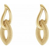 14K Yellow Beaded Drop Earrings photo 2