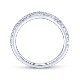 Gabriel & Co. 14k White Gold Contemporary Curved Wedding Band photo 2