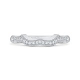 Shah Luxury 14K White Gold Round Diamond Wedding Band photo