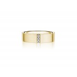 Henri Daussi 6mm Men's Wedding Band MB130 18k Gold Yellow 0.08 Ctw. photo