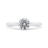 Shah Luxury 14K White Gold Solitaire Engagement Ring (Semi-Mount) photo