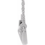 14K White Crescent Moon & Star 16-18 Necklace photo 2