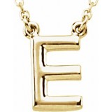14K Yellow Block Initial E 16 Necklace photo