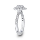 Shah Luxury 14K White Gold Round Diamond Floral Halo Engagement Ring (Semi-Mount) photo 3