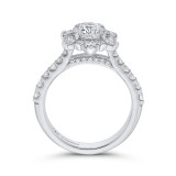 Shah Luxury 14K White Gold Round Diamond Floral Halo Engagement Ring (Semi-Mount) photo 4