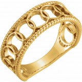 14K Yellow Geometric Rope Ring photo