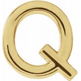 14K Yellow Single Initial Q Earring photo