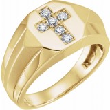 14K Yellow 1/3 CTW Diamond Cross Ring photo