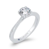 Shah Luxury 14K White Gold Solitaire Engagement Ring (Semi-Mount) photo 2