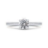 Shah Luxury 14K White Gold Solitaire Engagement Ring (Semi-Mount) photo