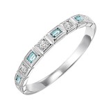 Gems One 14Kt White Gold Diamond (1/10Ctw) & Blue Topaz (1/6 Ctw) Ring photo