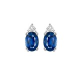 Gems One 10Kt White Gold Diamond (1/20Ctw) & Sapphire (5/8 Ctw) Earring photo